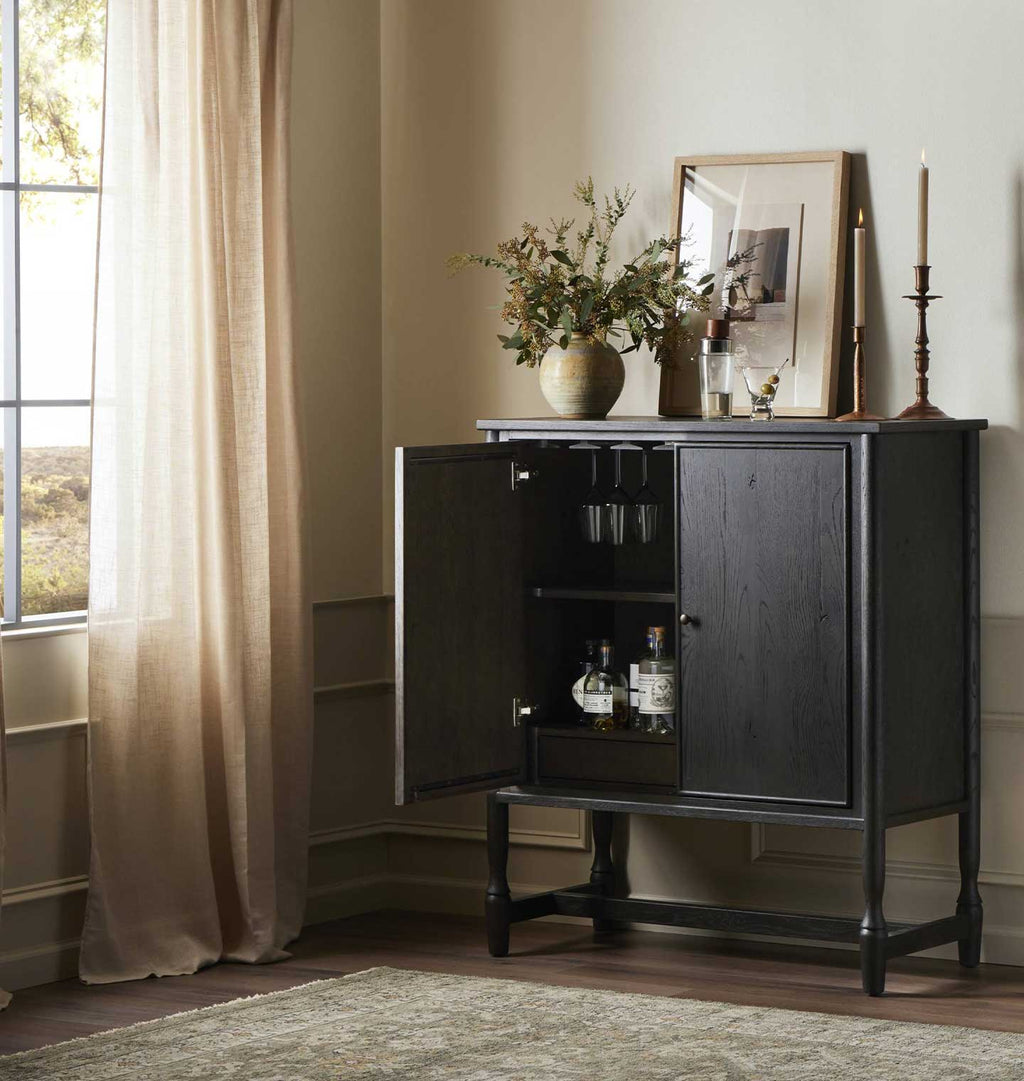 Bari Bar Cabinet Smoked Black