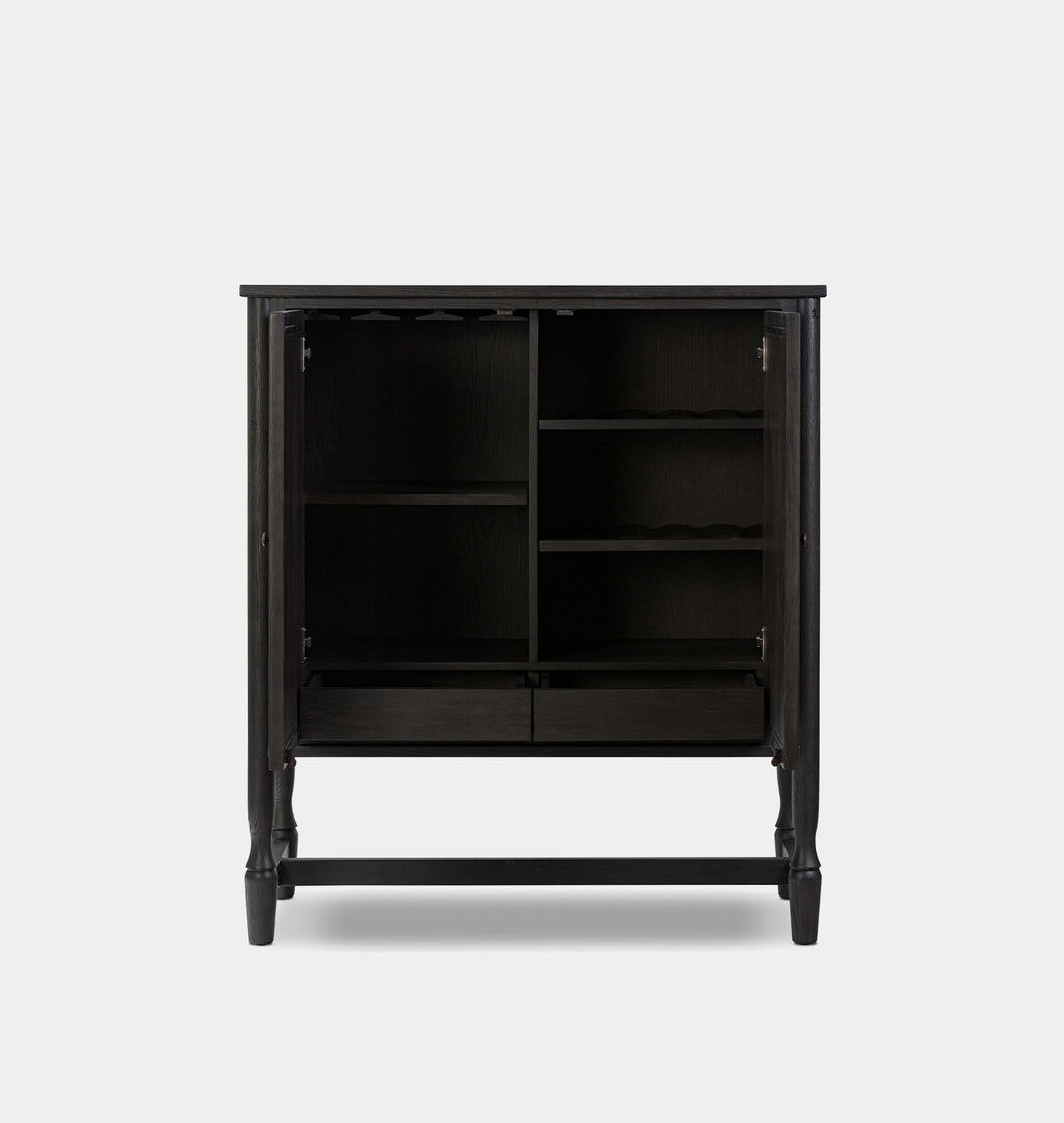 Bari Bar Cabinet Smoked Black