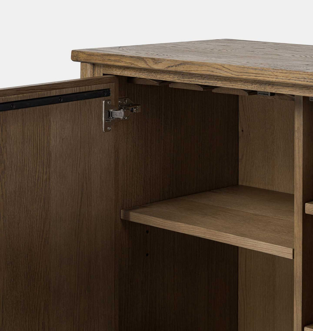 Bari Bar Cabinet Weathered Oak