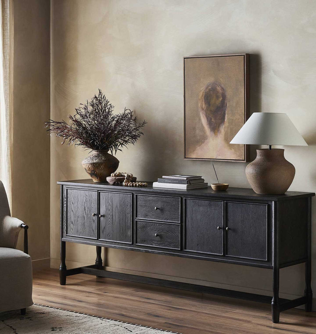 Bari 84" Sideboard Smoked Black