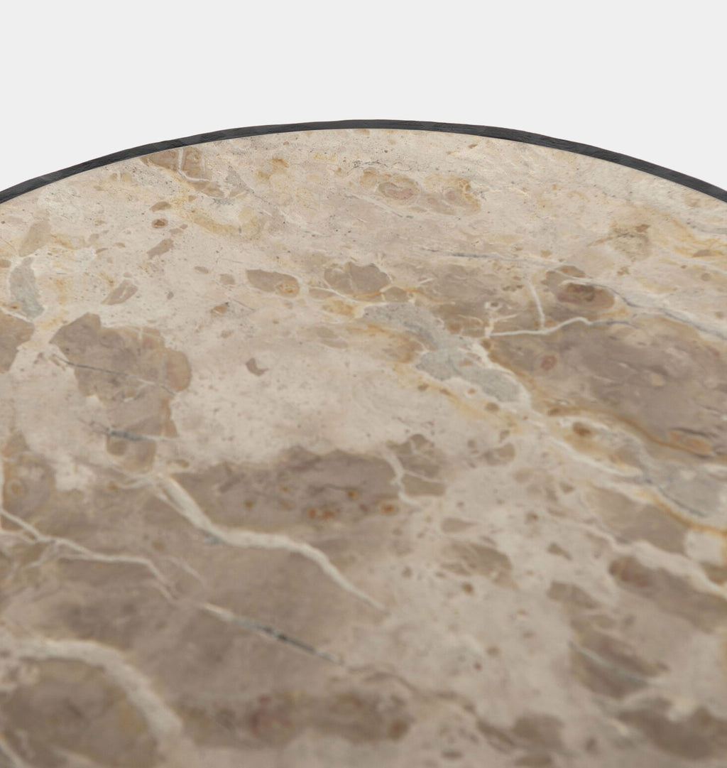 Billings Hammered Gunmetal End Table Fossil Marble