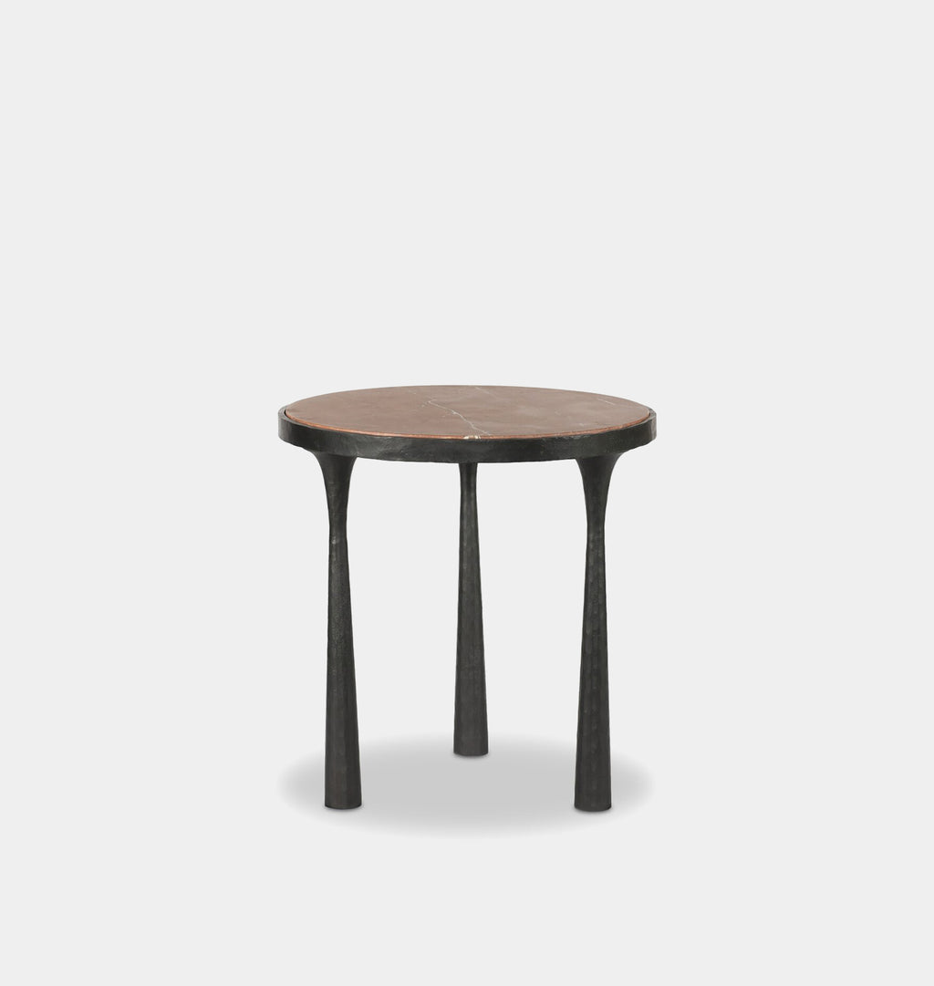 Billings Hammered Gunmetal End Table Rust