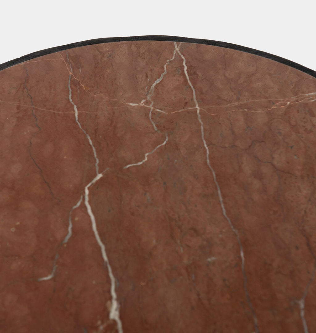 Billings Hammered Gunmetal End Table Rust Marble