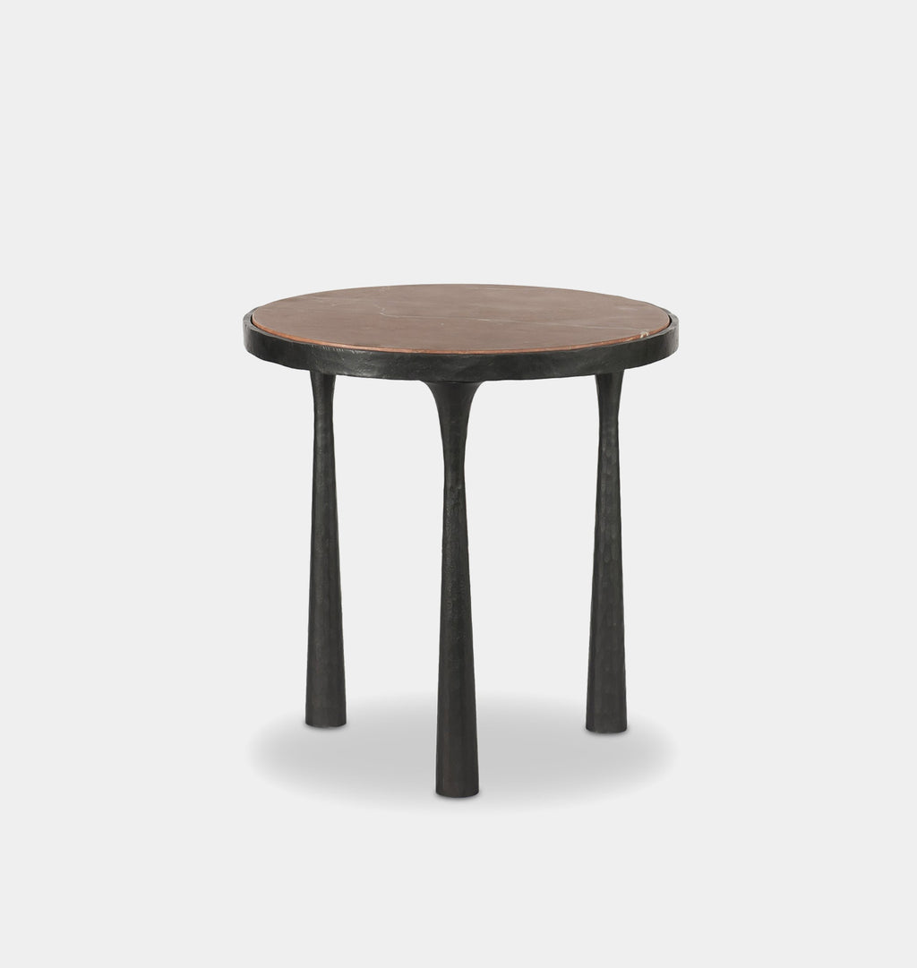 Billings Hammered Gunmetal End Table Rust