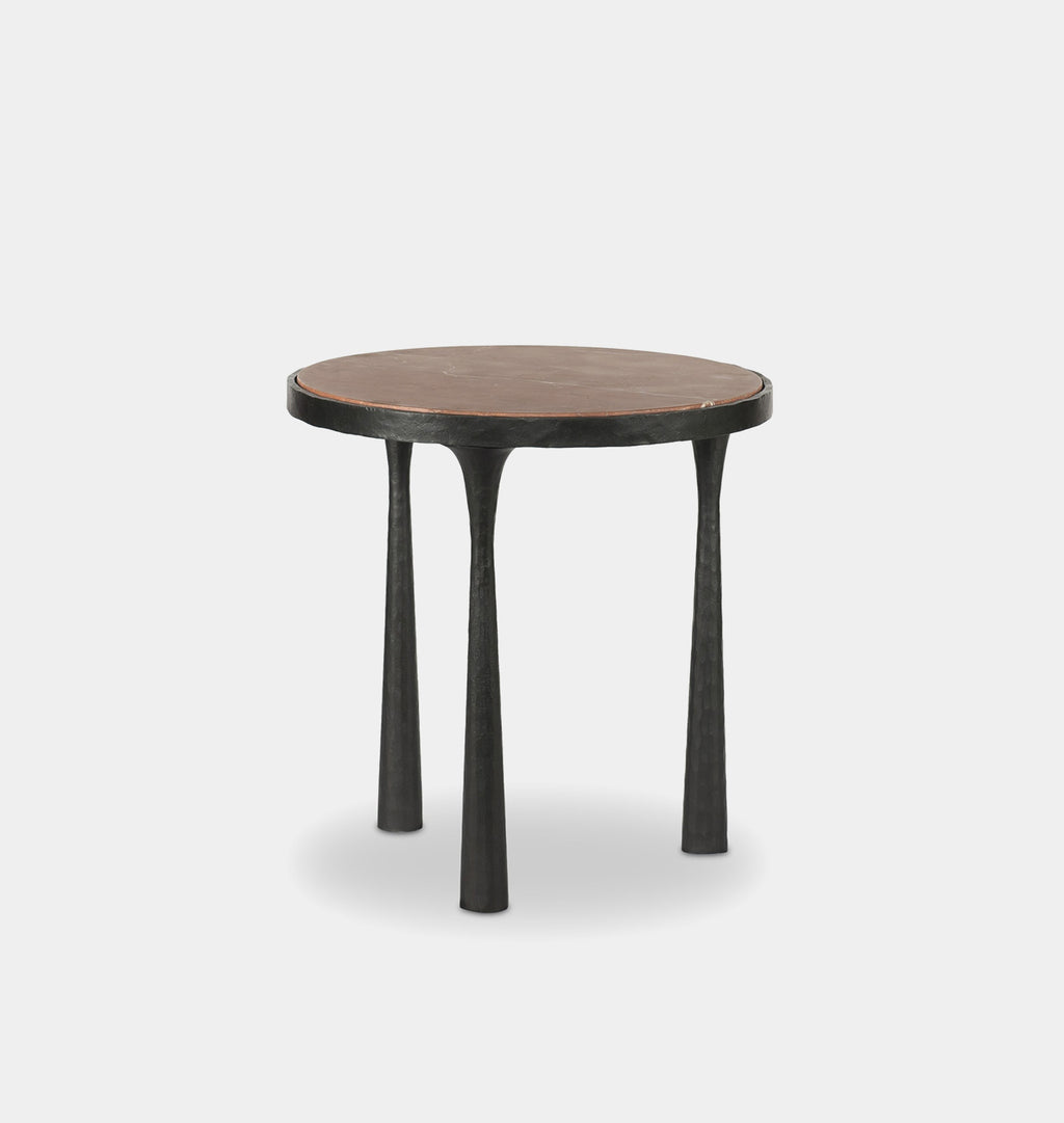 Billings Hammered Gunmetal End Table Rust