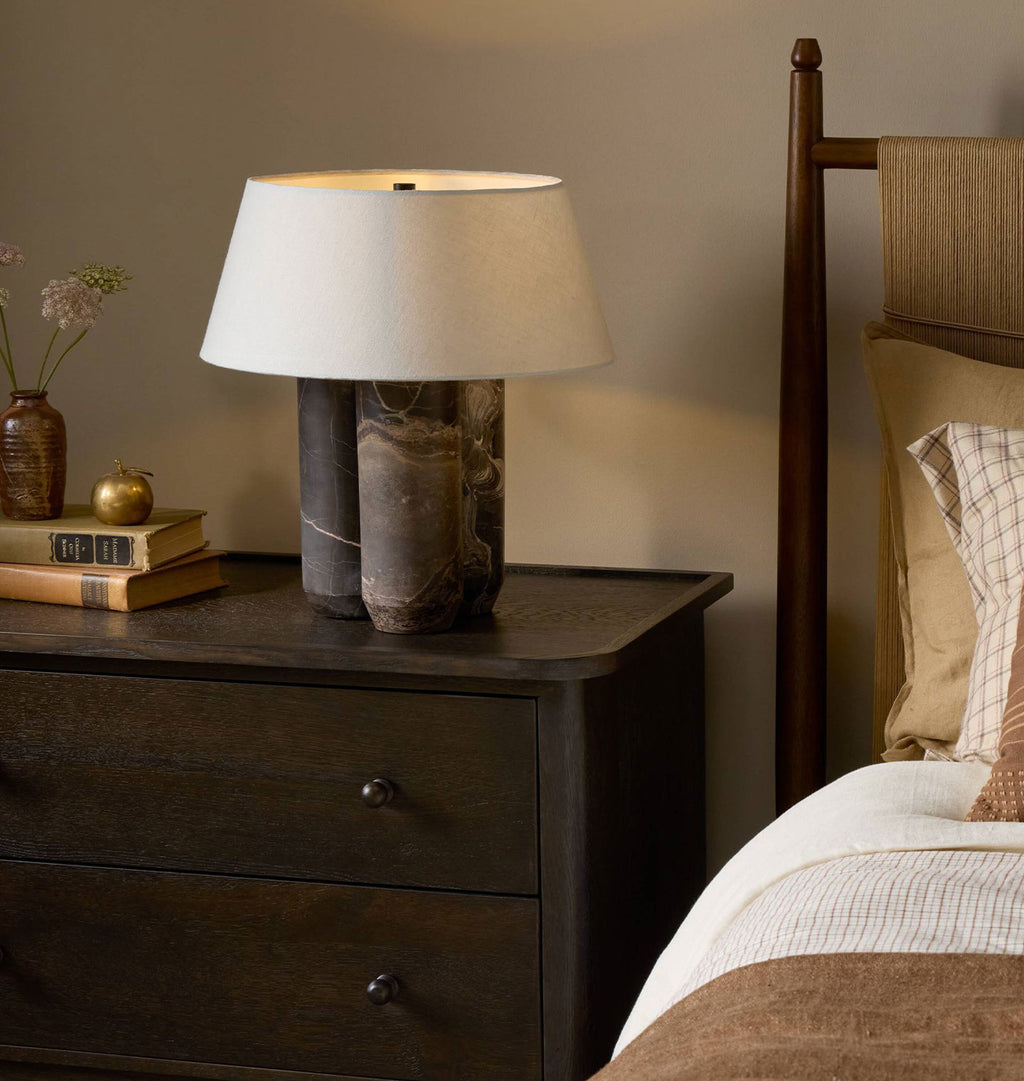 Bremen Table Lamp Brown Marble