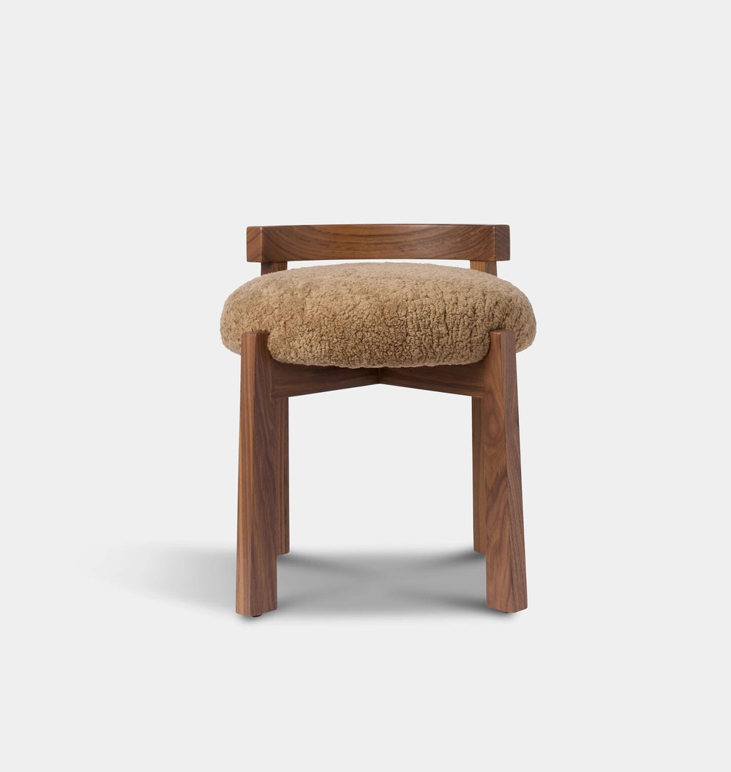 Cade Vanity Stool Maple Shearling