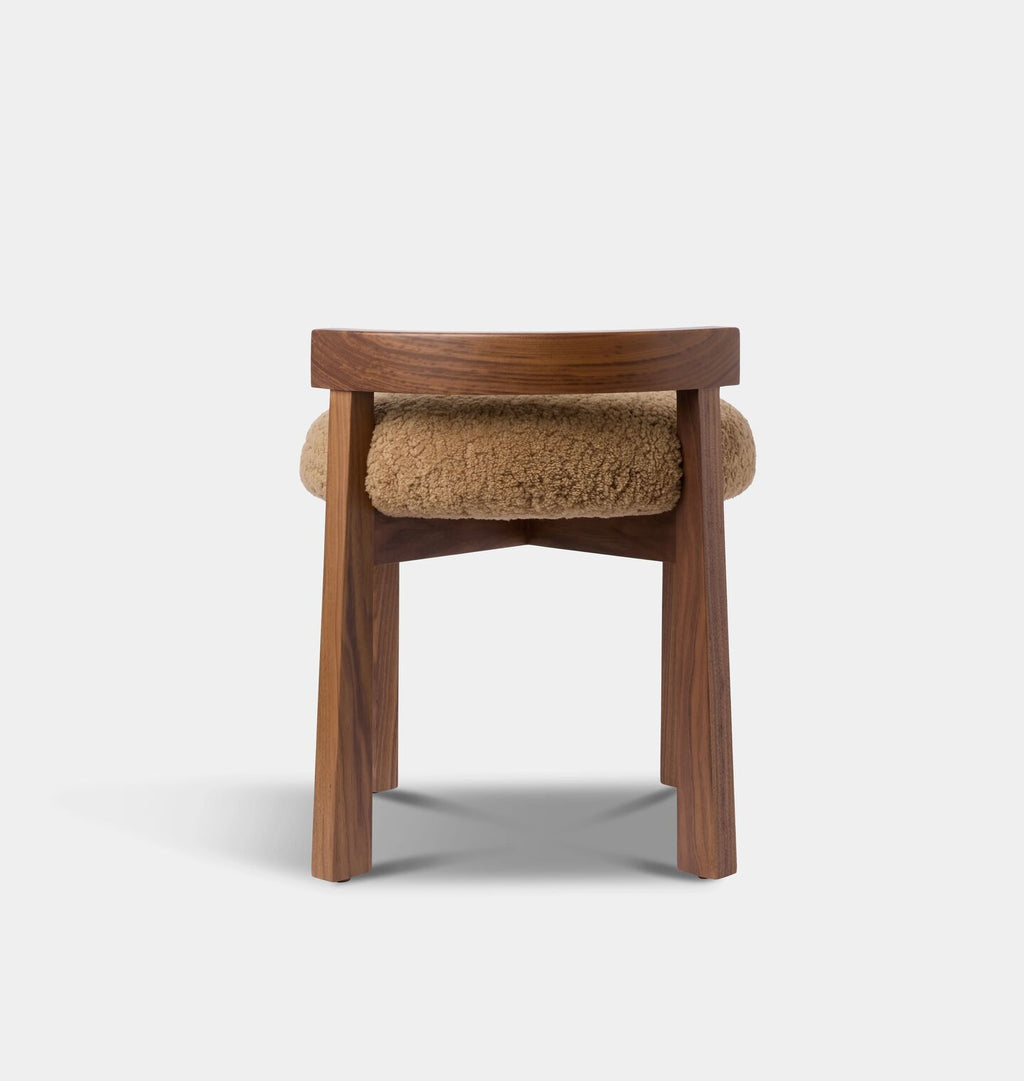 Cade Vanity Stool Maple Shearling