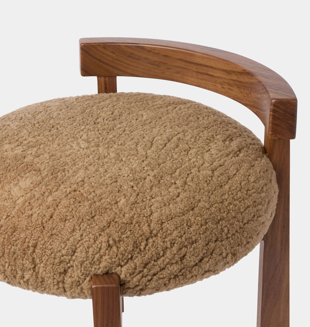 Cade Vanity Stool Maple Shearling