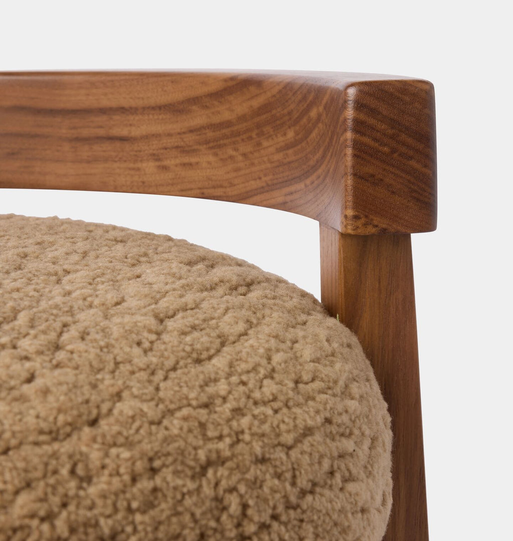 Cade Vanity Stool Maple Shearling