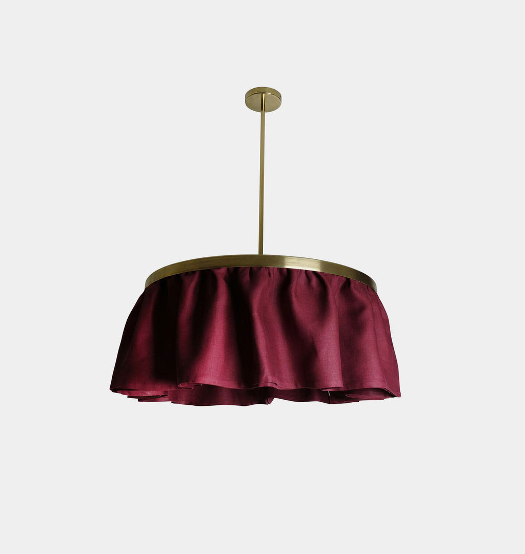 Camber Pendant Damson Linen