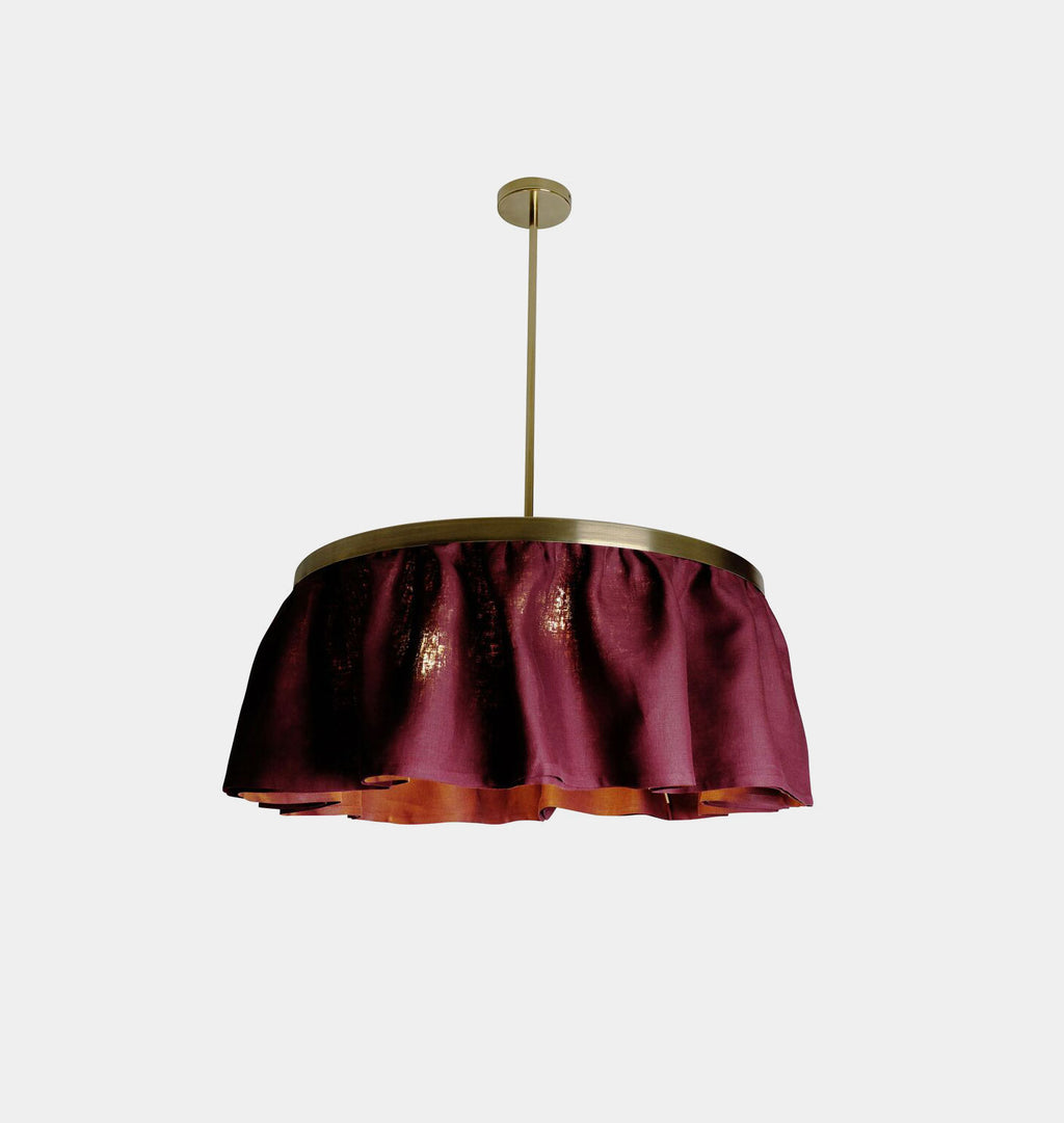 Camber Pendant Damson Linen