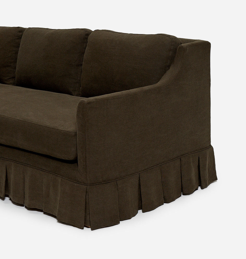 Carpenter Skirted Slipcovered Sofa Noir