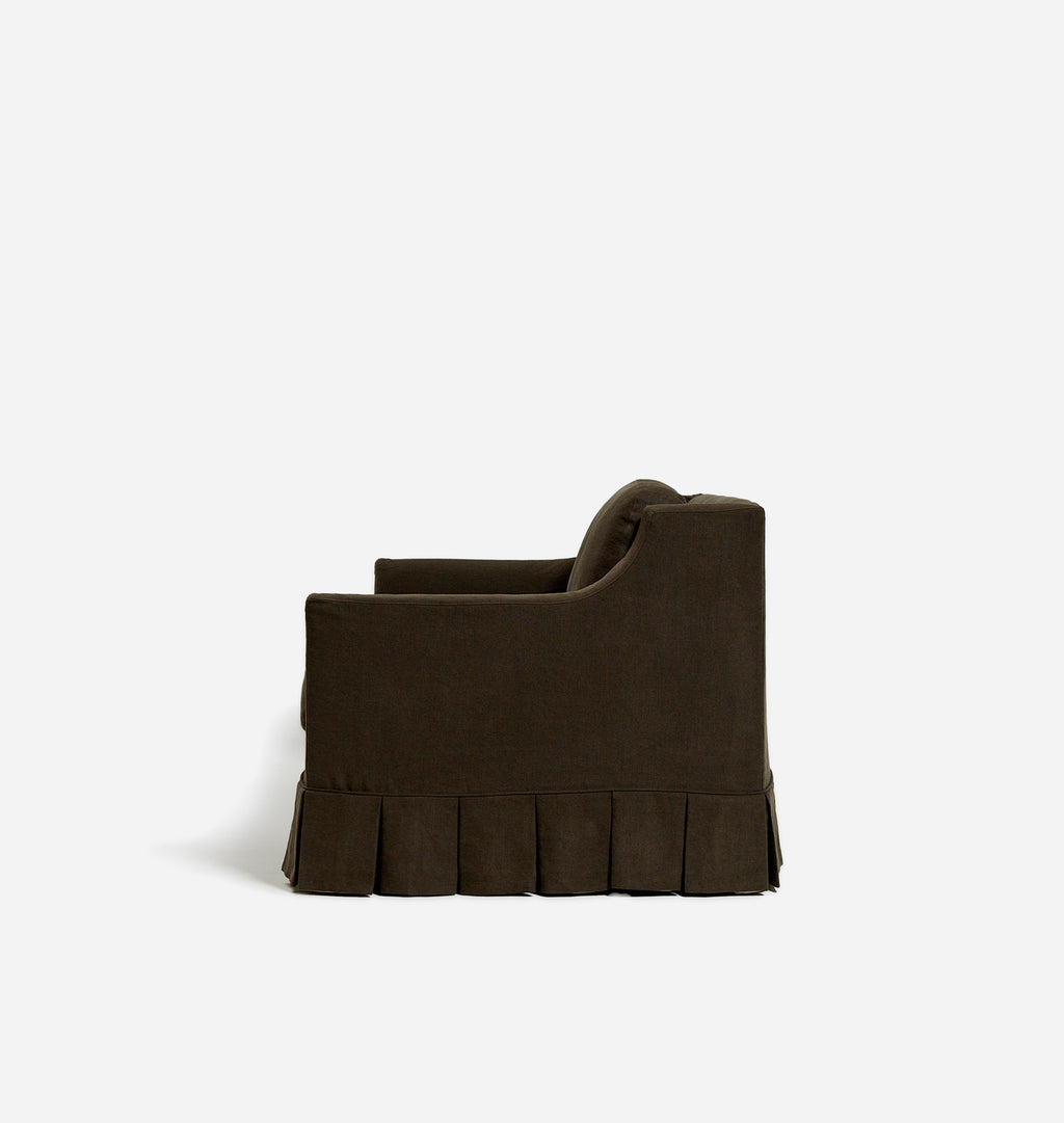 Carpenter Skirted Slipcovered Sofa Noir