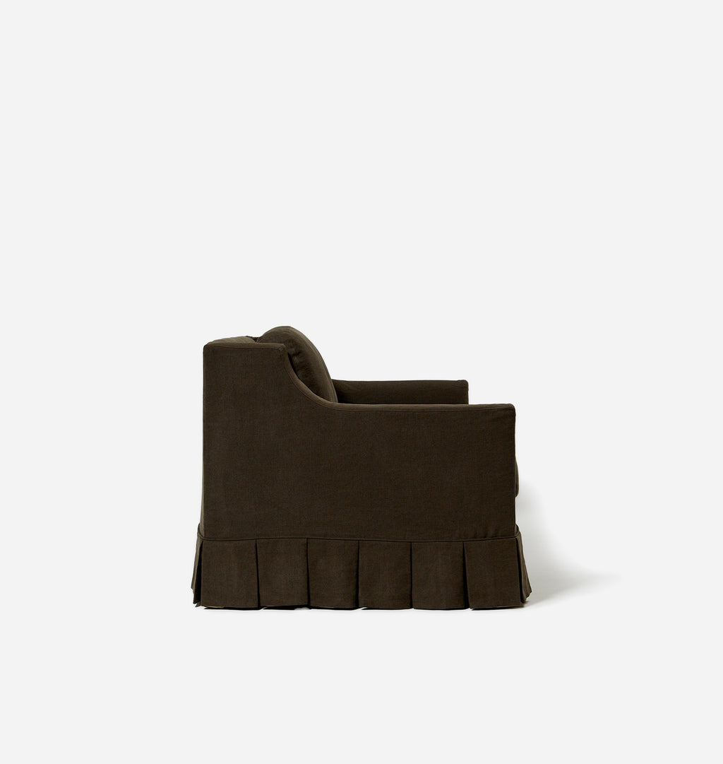 Carpenter Skirted Slipcovered Sofa Noir