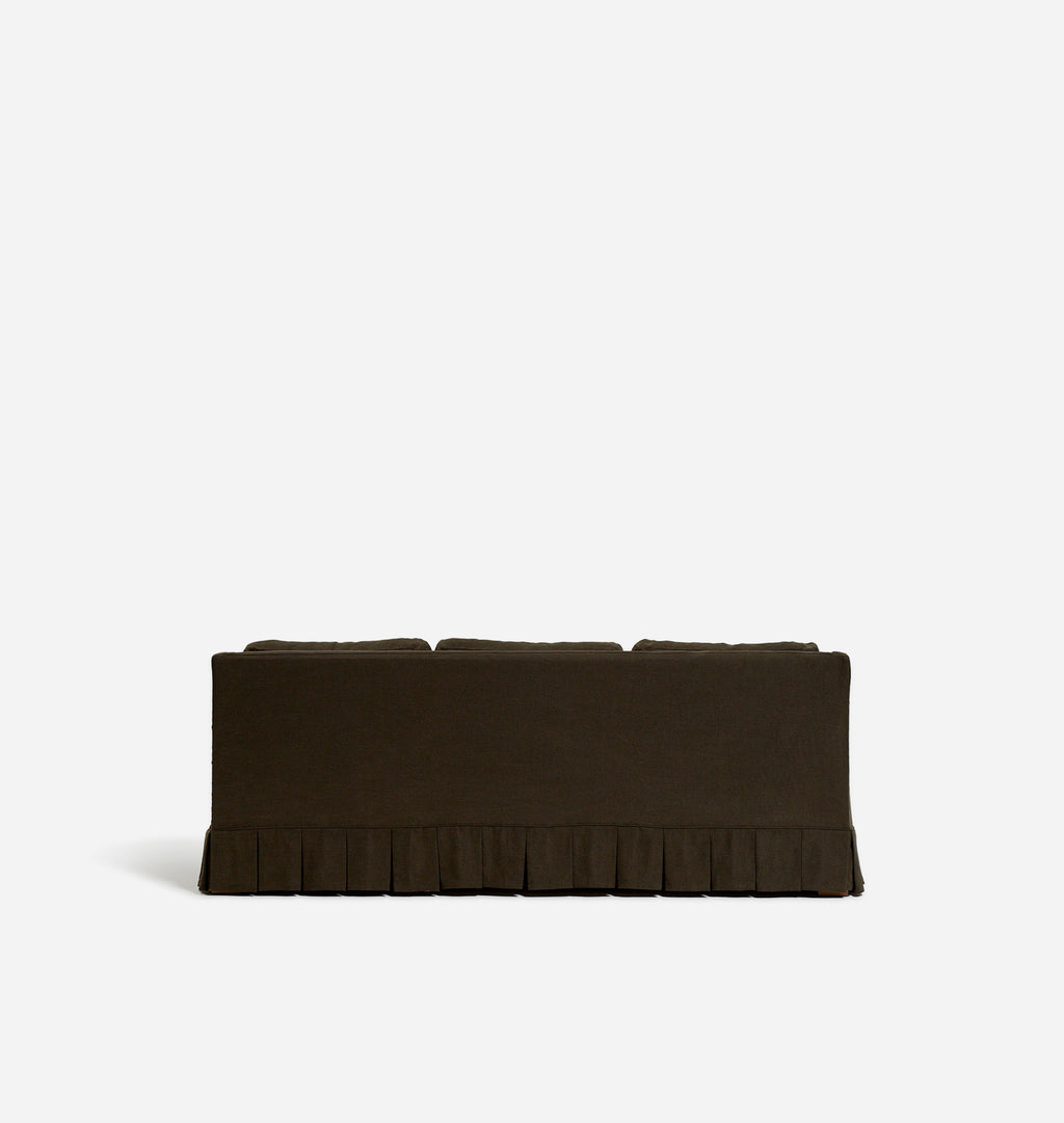 Carpenter Skirted Slipcovered Sofa Noir