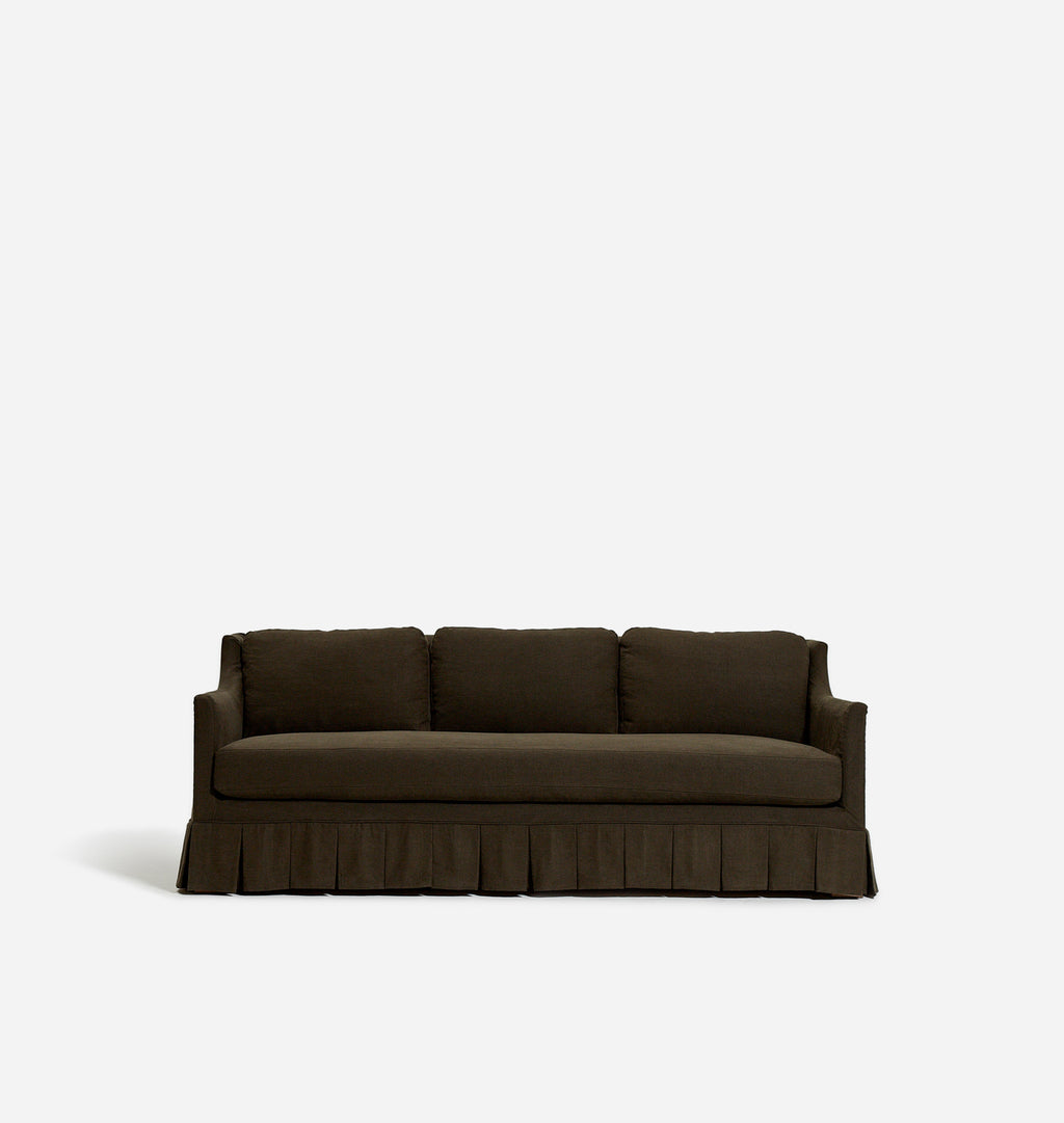 Carpenter Skirted Slipcovered Sofa Noir