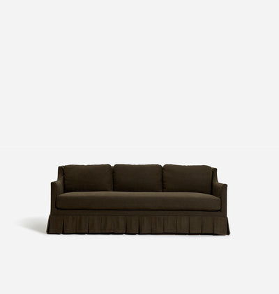 Carpenter Skirted Slipcovered Sofa Noir