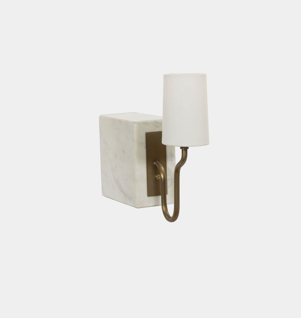 Calla Bookshelf Lamp White Marble