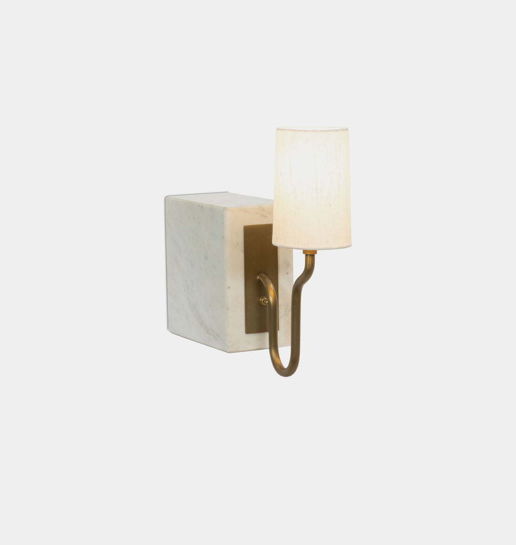 Calla Bookshelf Lamp White Marble