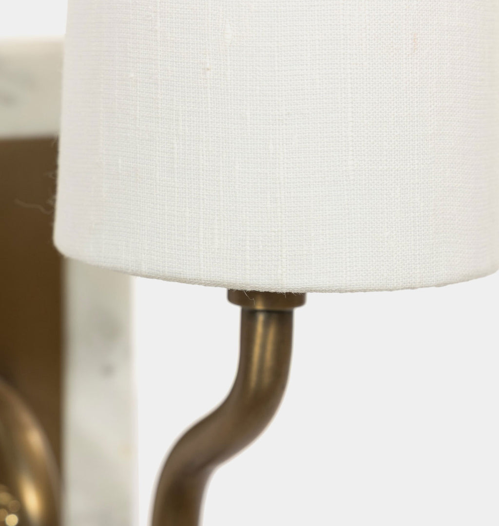 Calla Bookshelf Lamp White Marble