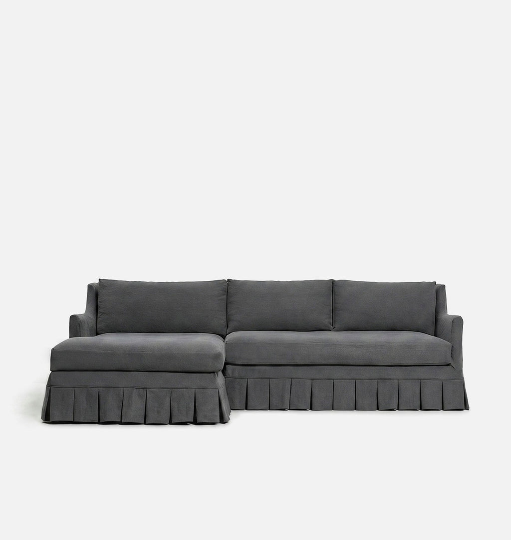 Carpenter Skirted Slipcovered Chaise Sectional