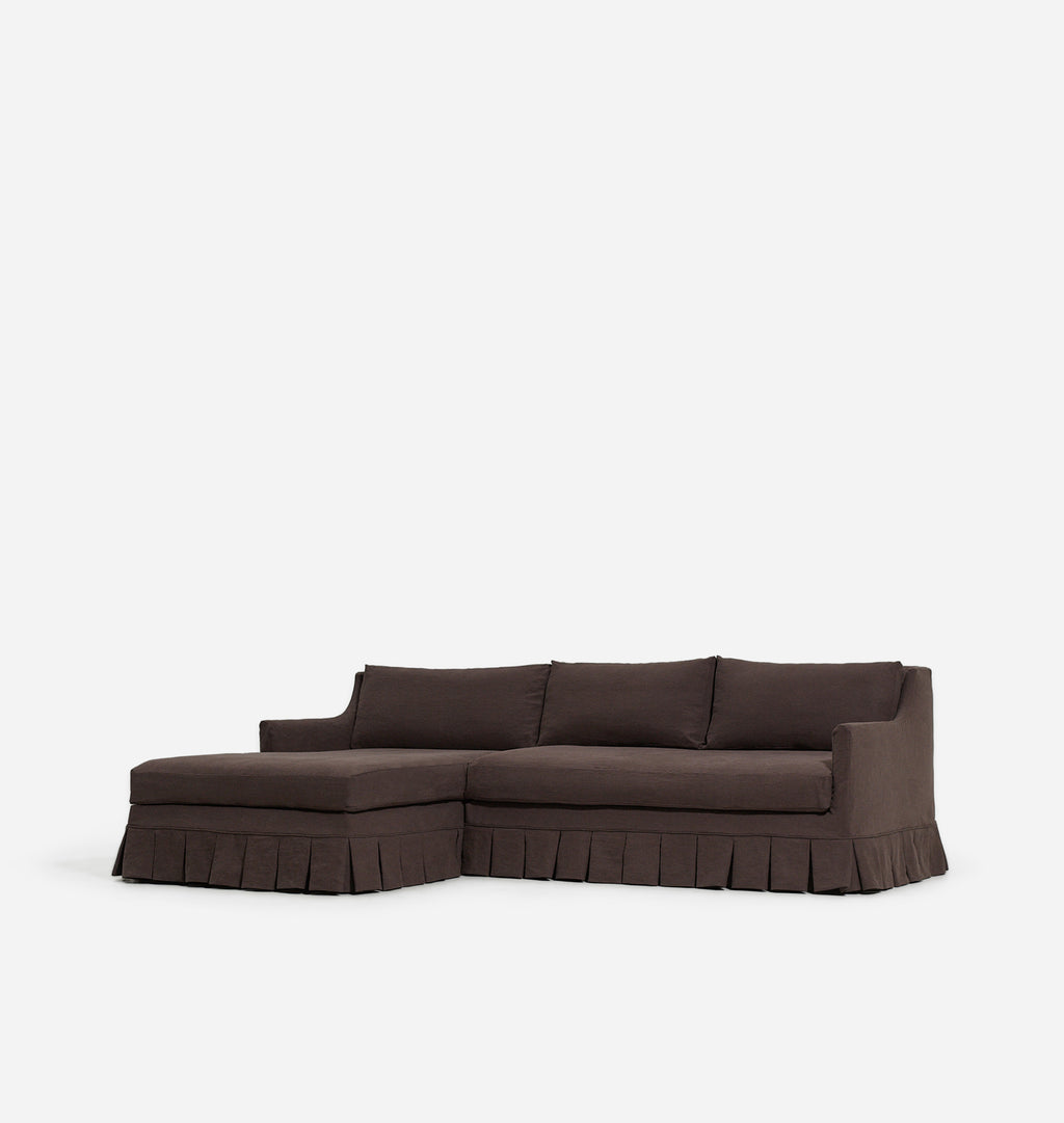 Carpenter Skirted Slipcovered Chaise Sofa