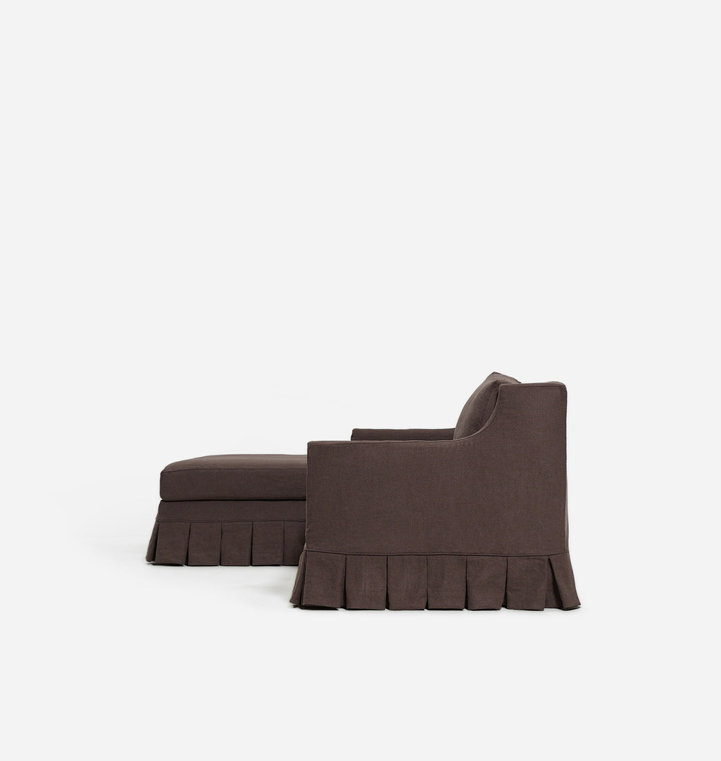 Carpenter Skirted Slipcovered Chaise Sofa