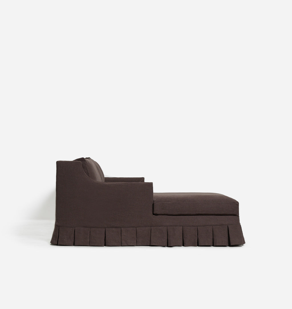 Carpenter Skirted Slipcovered Chaise Sofa