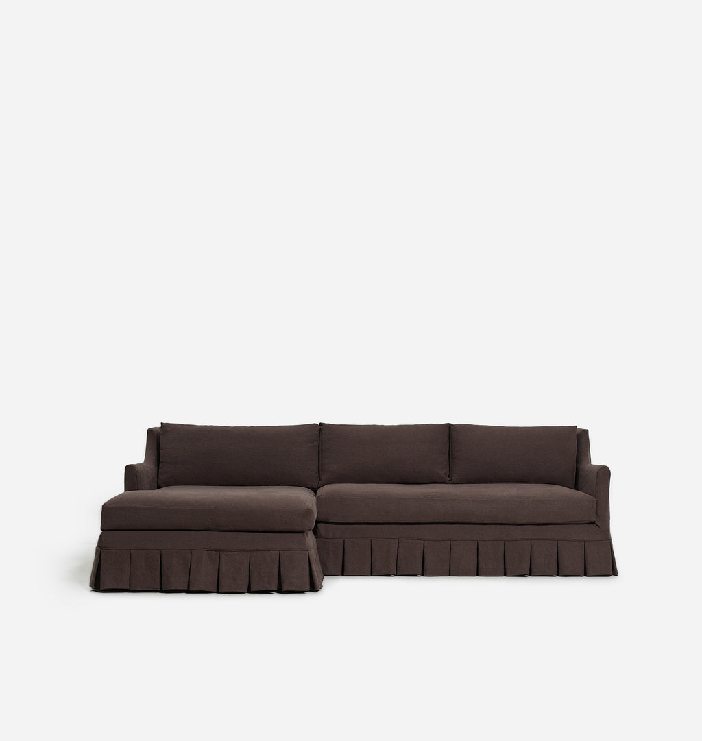 Carpenter Skirted Slipcovered Chaise Sofa
