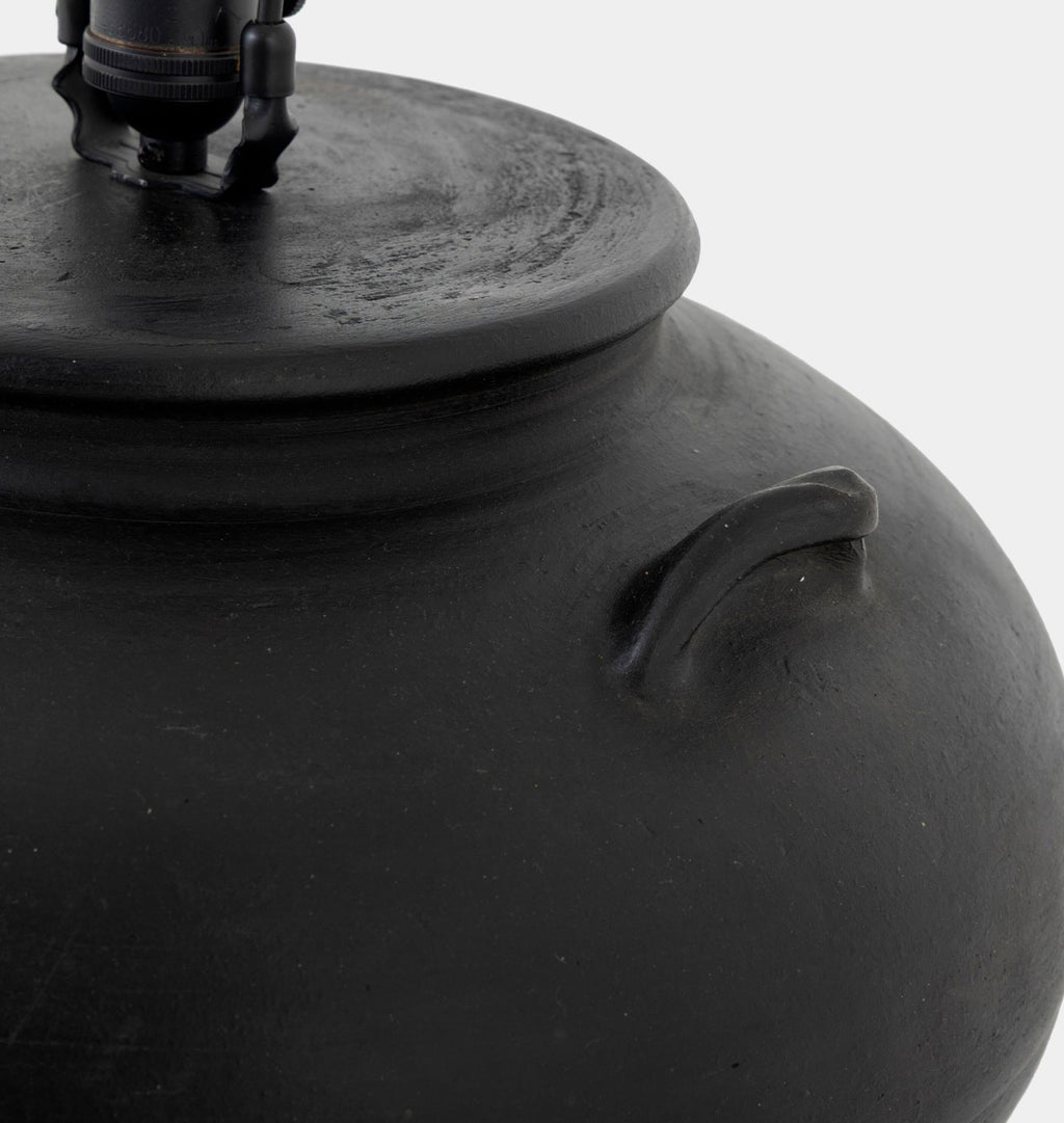 Civita Table Lamp Black Terracotta