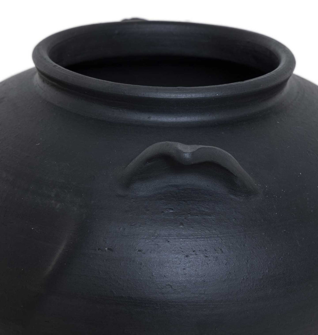 Civita Vessel Aged Black Terracotta