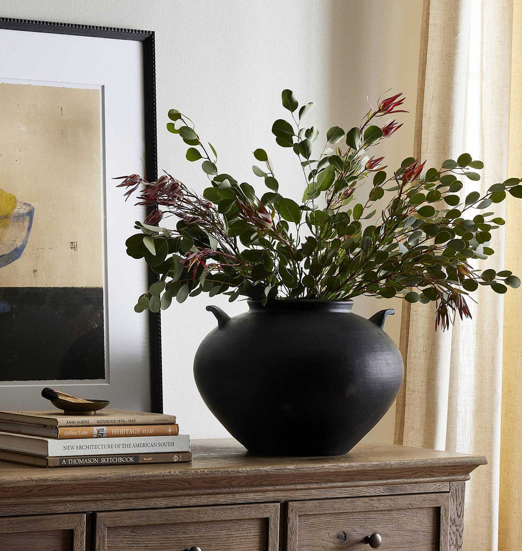Civita Vessel Aged Black Terracotta