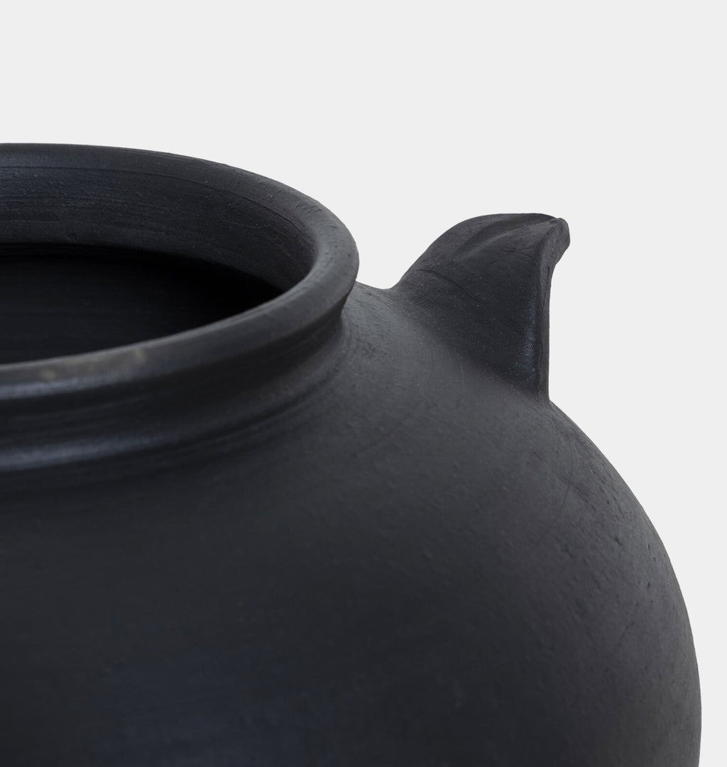 Civita Vessel Aged Black Terracotta