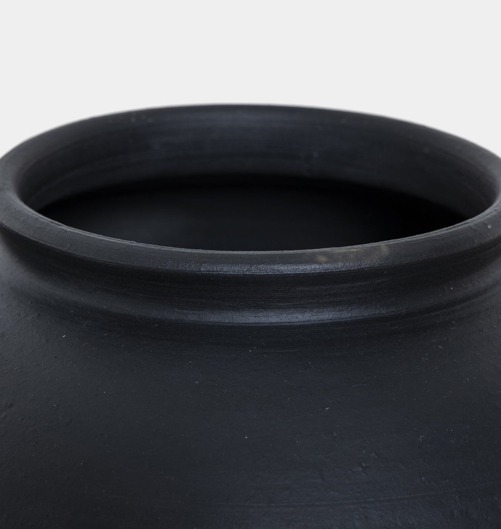 Civita Vessel Aged Black Terracotta