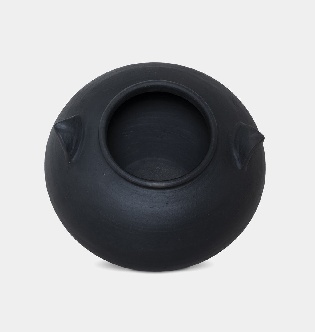 Civita Vessel Aged Black Terracotta