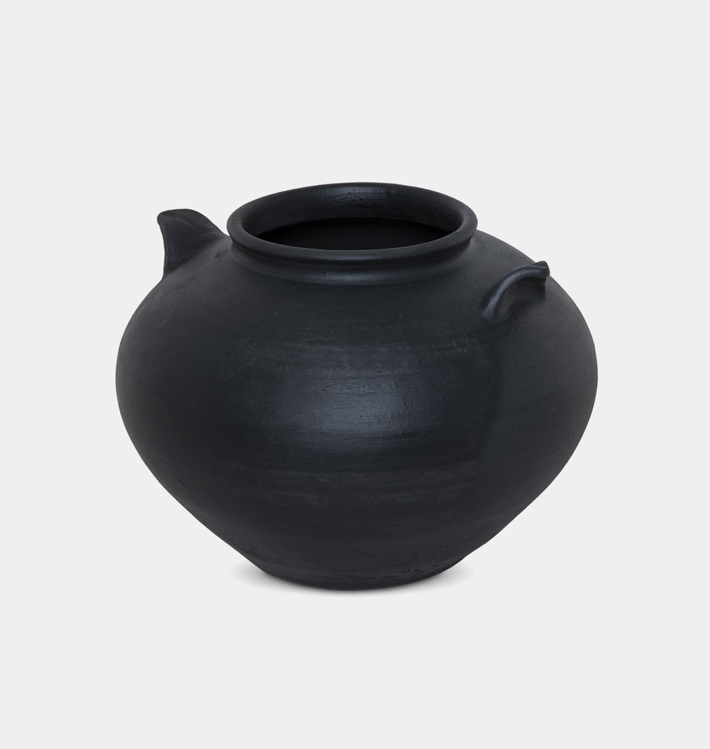 Civita Vessel Aged Black Terracotta