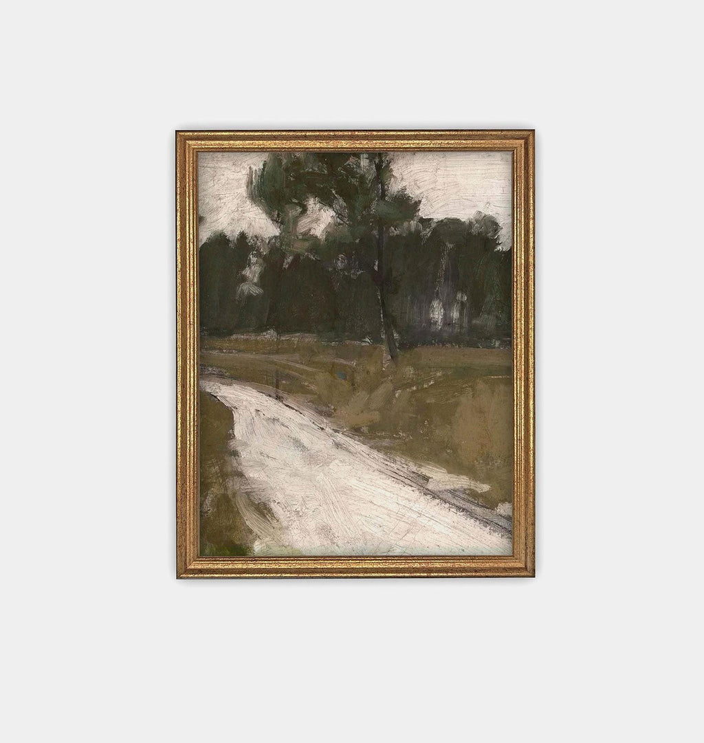 Country Road Framed Print Gold