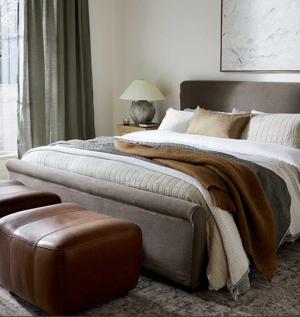 Dalia Slipcovered Bed Broadway Coffee