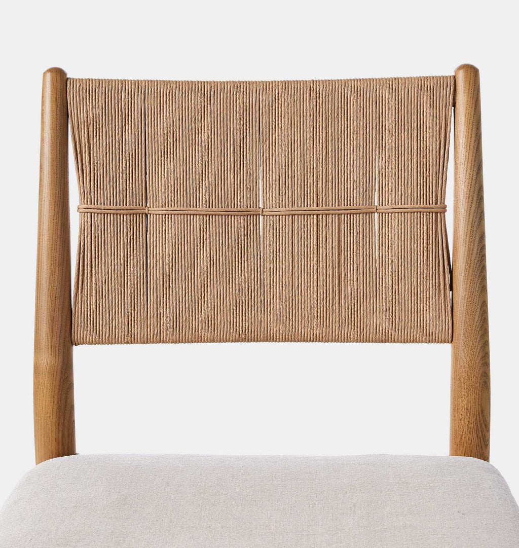 Dara Counter Stool Natural Papercord Broadway Dune Cushion