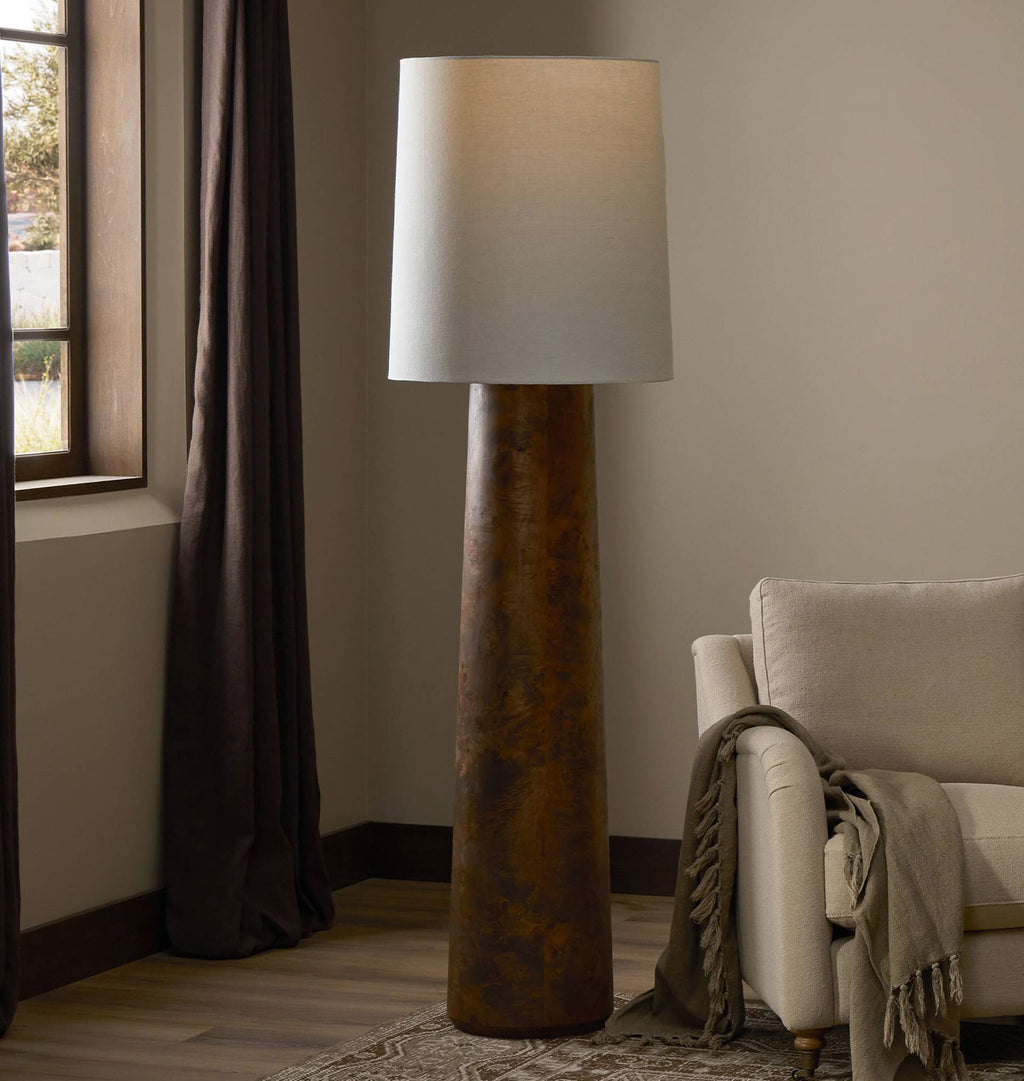 Daxton Floor Lamp Light Brown Burl