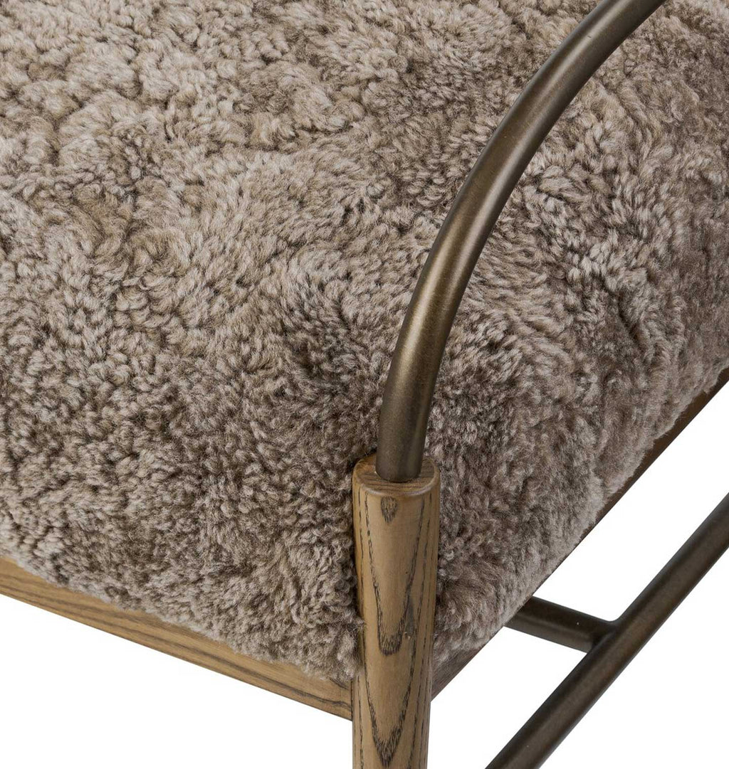Demi Accent Bench Sepia Shearling