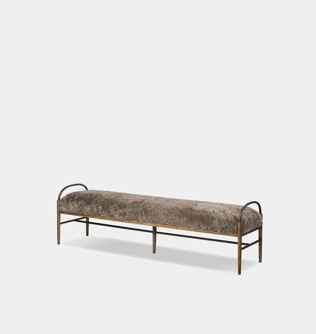 Demi Accent Bench Sepia Shearling