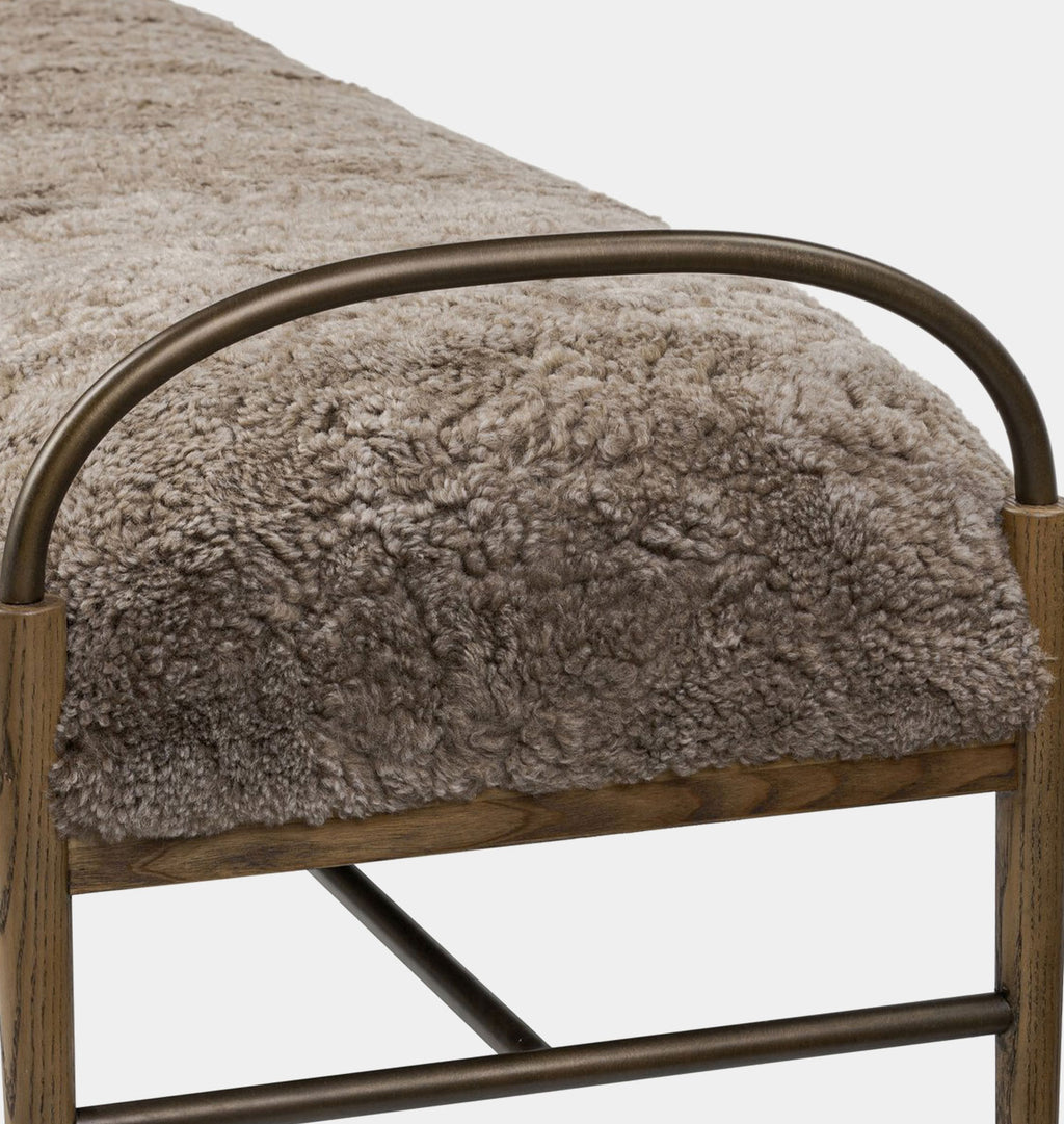 Demi Accent Bench Sepia Shearling