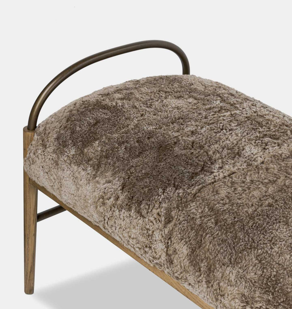 Demi Accent Bench Sepia Shearling