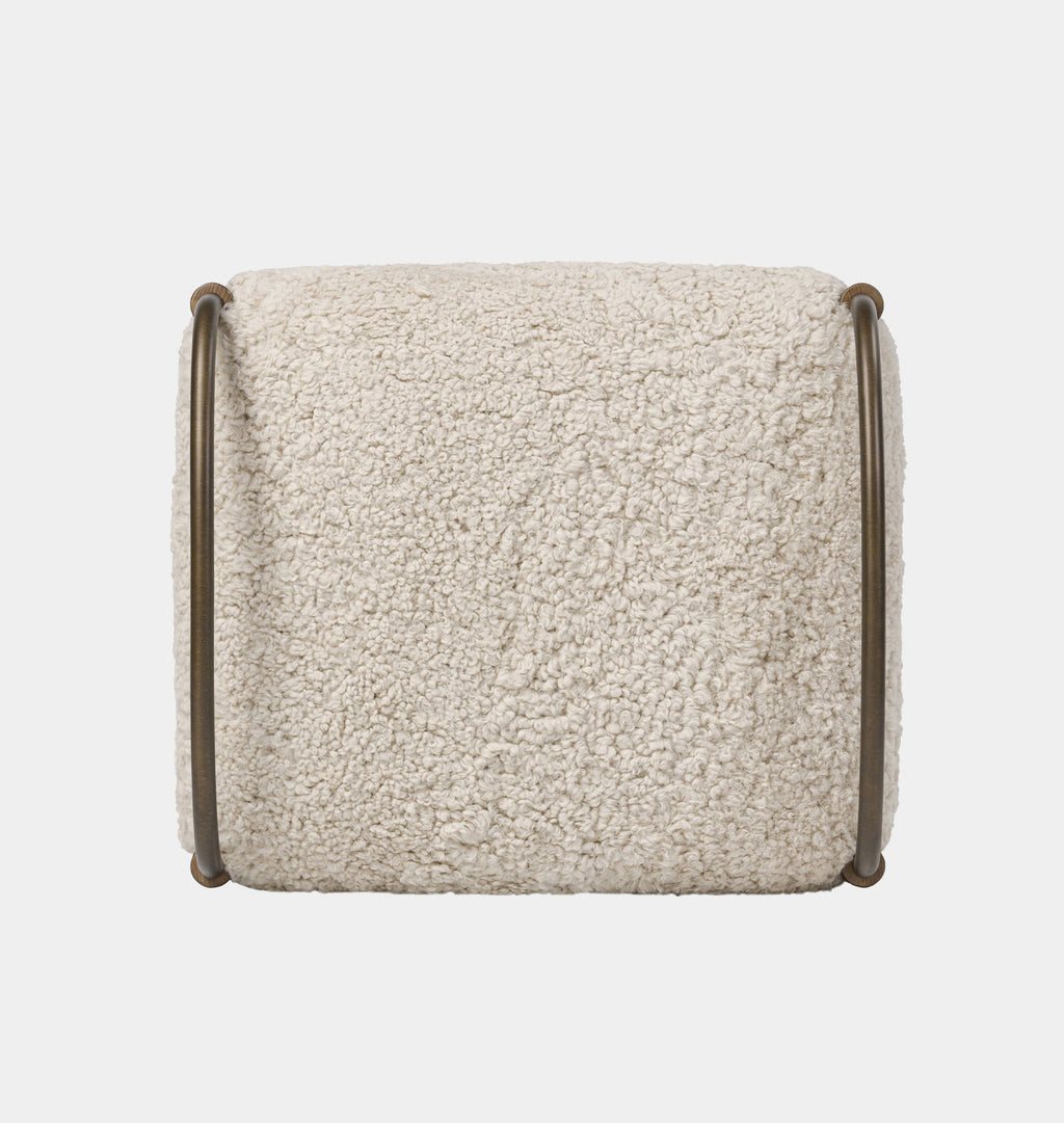 Demi Accent Stool Beige Shearling