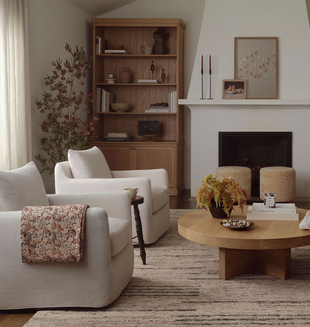 Douglas Slipcovered Swivel Chair