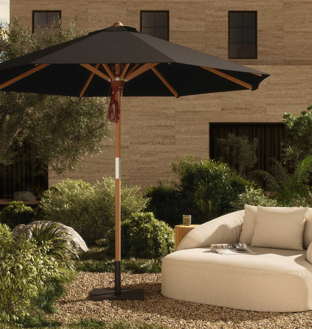 Driscoll Outdoor Round Patio Umbrella Black