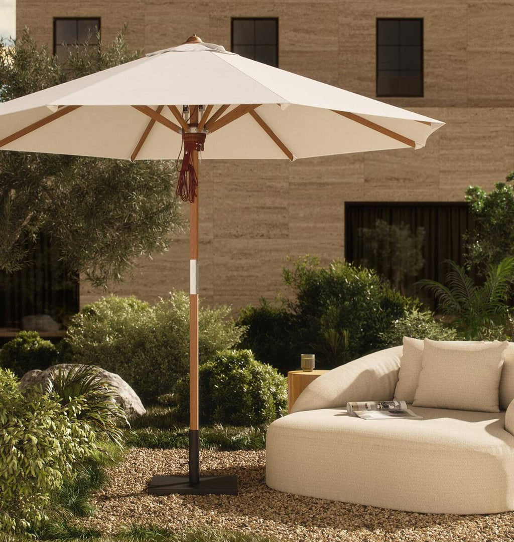 Driscoll Outdoor Round Patio Umbrella White