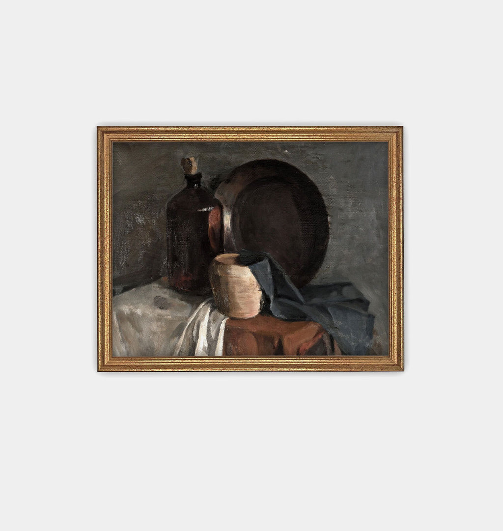 Dutch Kitchen Framed Print Gold